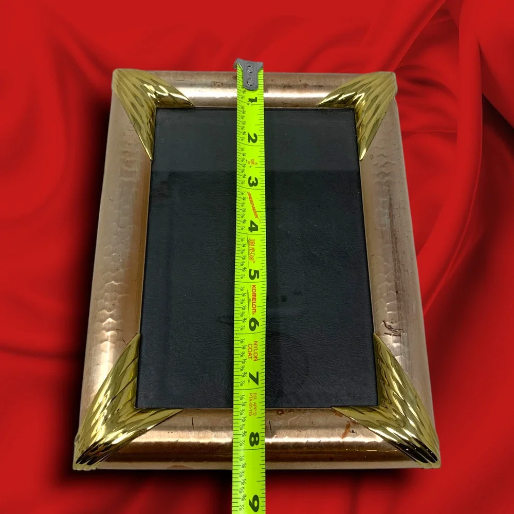 Vtg 1980's Metallic Copper Gold Picture Frame 8